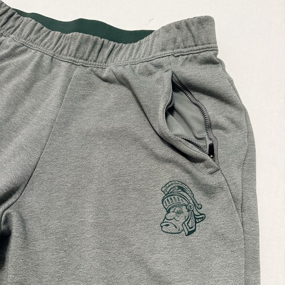 Nike Dri-Fit Jogger Sweatpants Men’s Large Grey MSU Spartans Side Leg Zippers - Picture 2 of 13